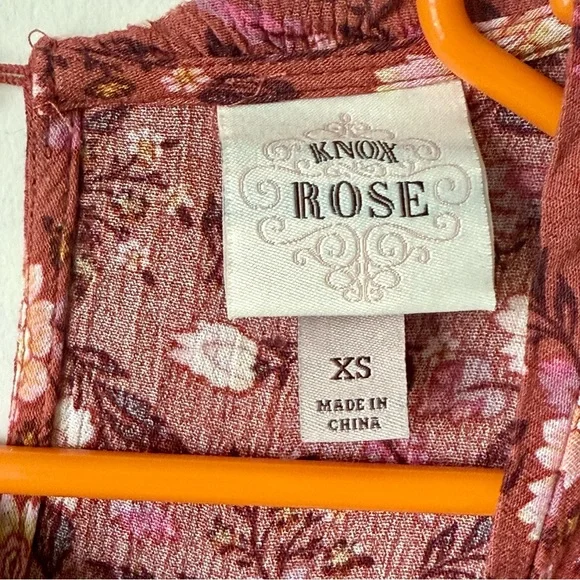 KNOX ROSE Short Sleeved Floral Tiered Boho Dress—SZ. XS - Picture 5 of 14